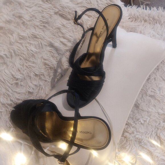 Chinese Laundry Shoes - Chinese Laundry Black Strappy Stiletto Heels - Size 7.5